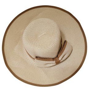 Braided Wide Brim Sunshade Boho Bohemian Hat with Bow